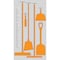 5S Supplies 5S Housekeeping Shadow Board Broom Station Version 8- Gray Board / Orange Shadows  With Broom HSB-V8-GRAY/ORANGE-KIT - alternate 1